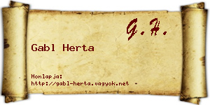 Gabl Herta névjegykártya